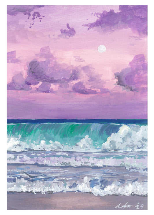 Crashing Lilac Waves - Original Art