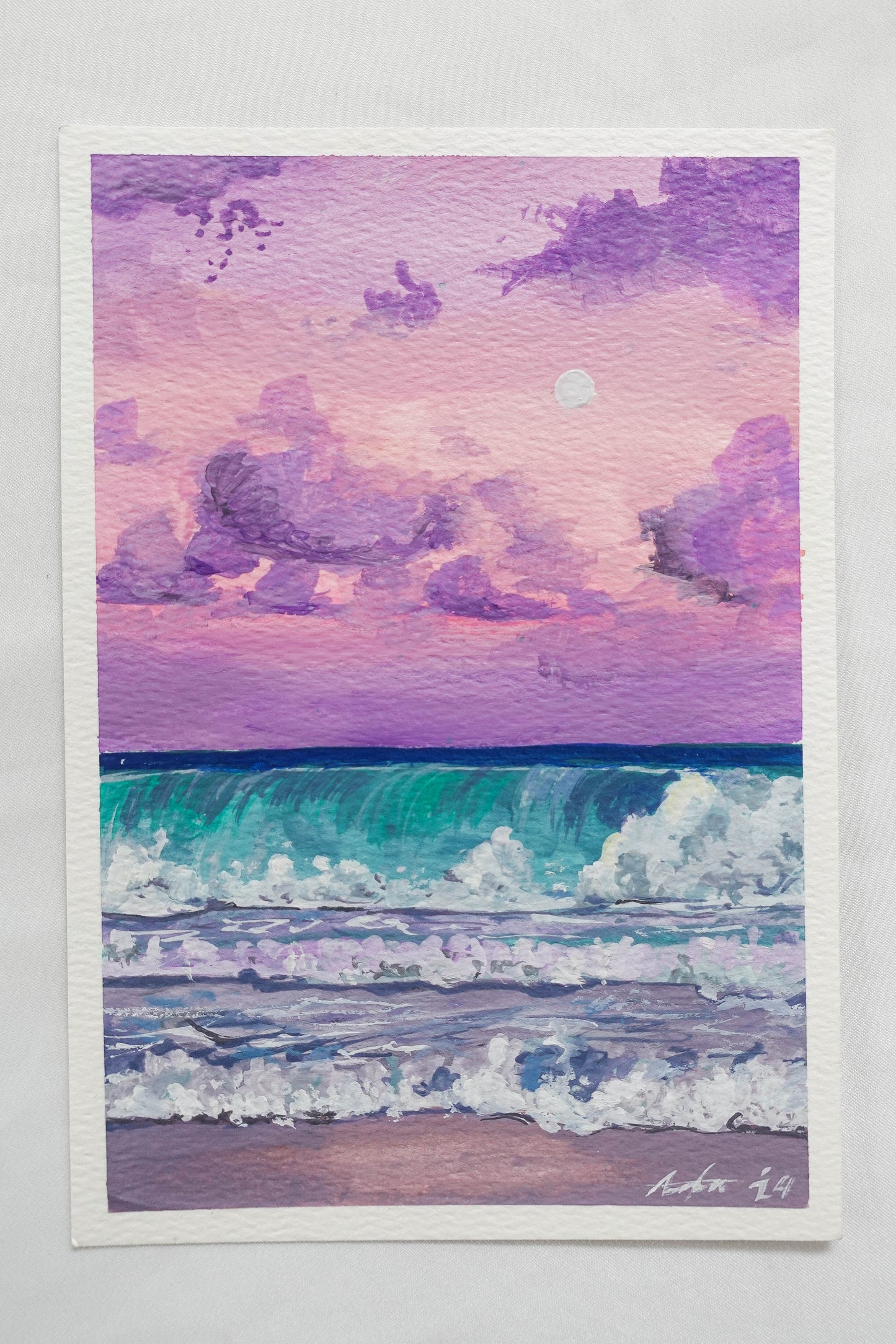 Crashing Lilac Waves - Original Art