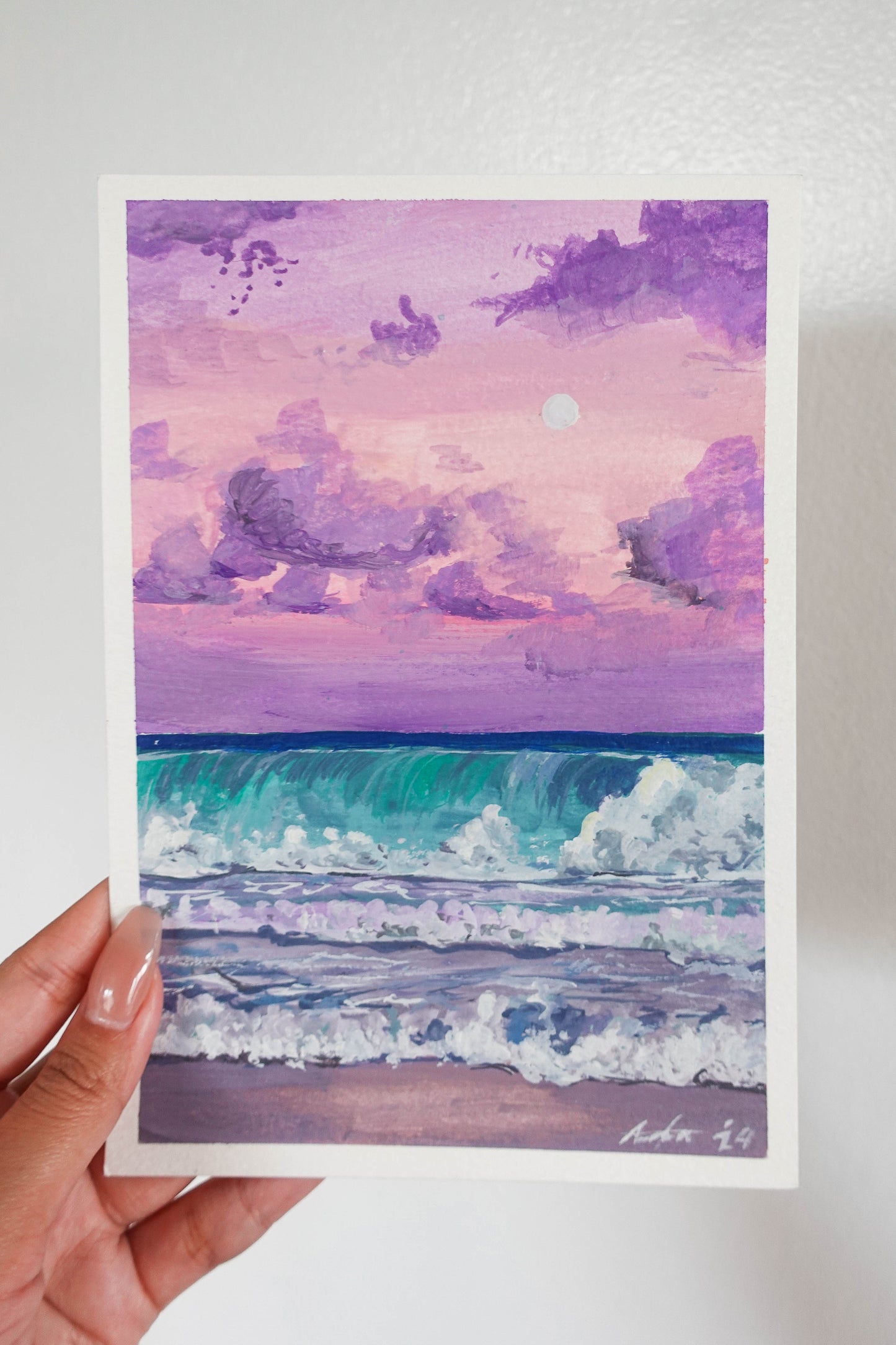 Crashing Lilac Waves - Original Art